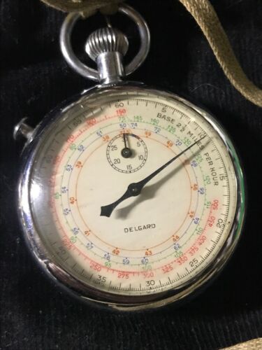 Vintage Chrome Delgard Swiss Made Pocket Stopwatch