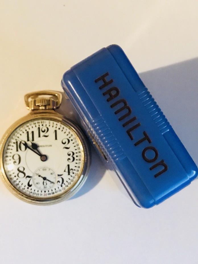 Hamilton 950E ELINVAR 23J Railroad Pocket Watch-Rare Bakelite Case - SERVICED