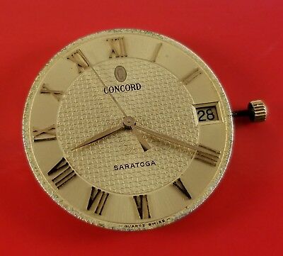 Vintage Concord Saratoga Quartz Wrist Watch Movement 6 Jewels 26 mm Diameter