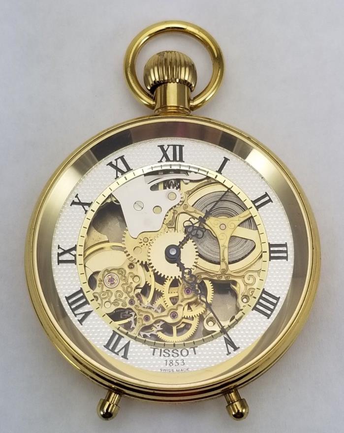 Tissot T-Pocket Stand Alone  SkeletonT86.4.701.23 Hand Winding Pocket Watch