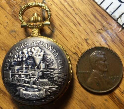 Hamilton Mini Railroad Pocket Watch, Quartz Movement. Works Great. Necklace/pend