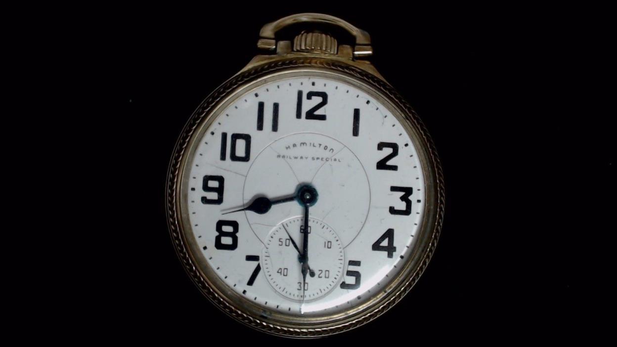 Vintage Hamilton 10k Gold Filled 21 Jewels 992B Railway Special Pocket Watch 16s