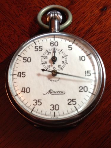 Rare Minerva Patent - Swiss Stopwatch - working