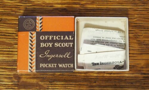 BOX ONLY - 1930's Ingersoll Boy Scout Character Novelty Pocket Watch Box