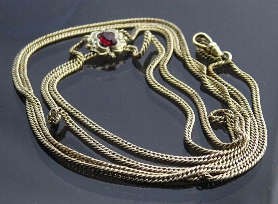 Gold filled Slide double chain,Necklace/ pocket watch chain /25 inches