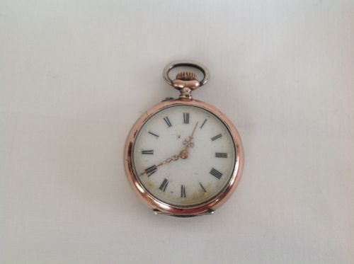 Antique RARE Rautendelein Small Pocket Watch~Gold Filled-German Silver~Runs!