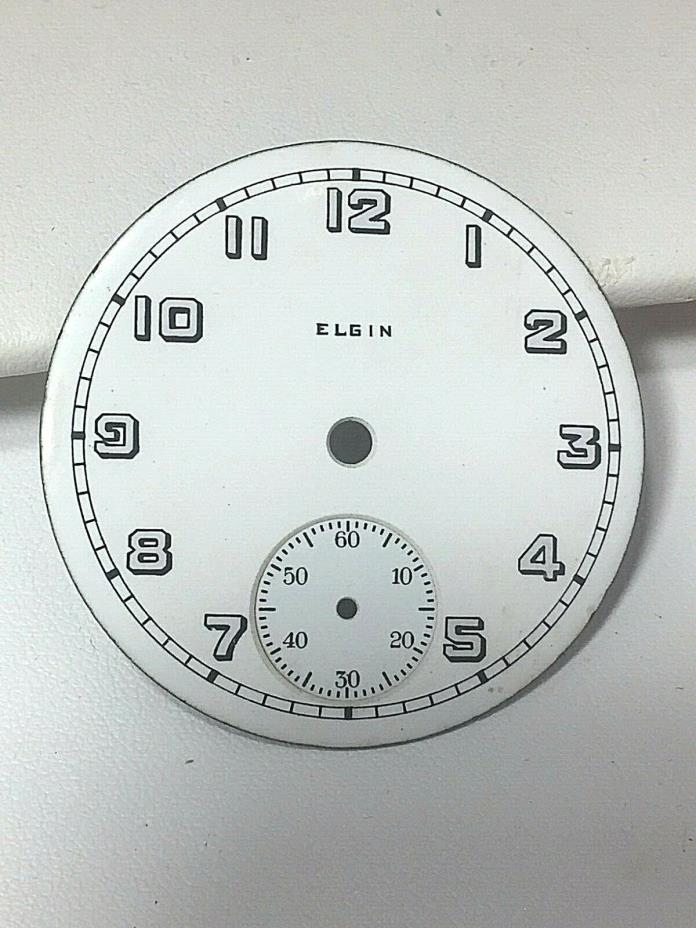 Old New Stock Elgin Porcelain Pocket watch Dial 18 size 45 mm Diameter