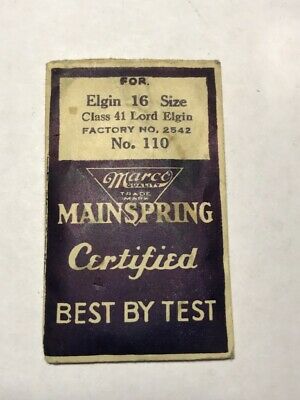 Marco Mainspring #110 for 16s Elgin Factory No. 2542 - Steel