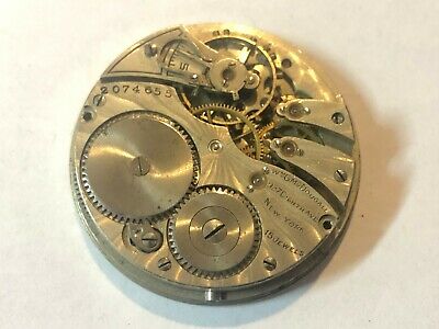 Illinois Pocket Watch Movement Grade 228 - 15 Jewels - 12 Size FOR PARTS/REPAIR