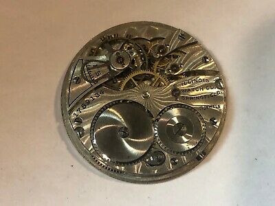 Illinois Pocket Watch Movement Grade 219 - 11 Jewels - 12 Size FOR PARTS/REPAIR