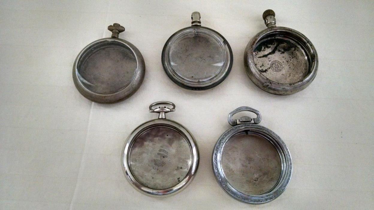 Vintage Pocket Watch Cases Watch Maker AS IS Lot of 5