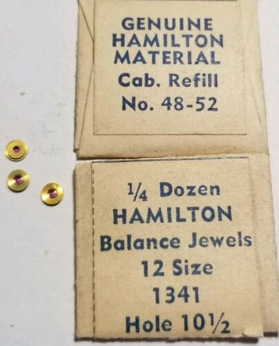 12s Hamilton 1341 Hole 10-1/2 Balance Jewels