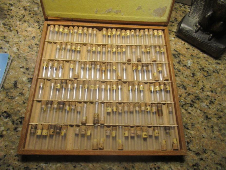 Vintage box of glass vials
