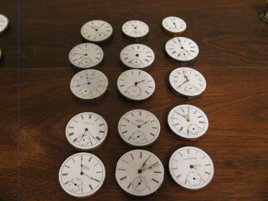 Antique  Hunter Case Pocket Watch Movements for Repair