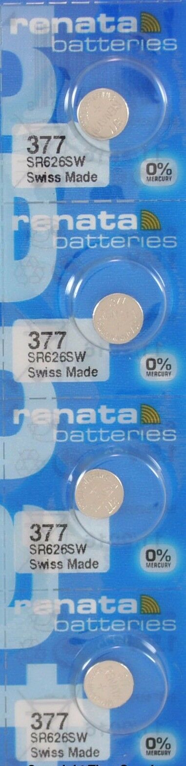 4 pc 377 Renata Watch Batteries SR626SW FREE SHIP 0% MERCURY*SHIPS FAST 2-3DAYS