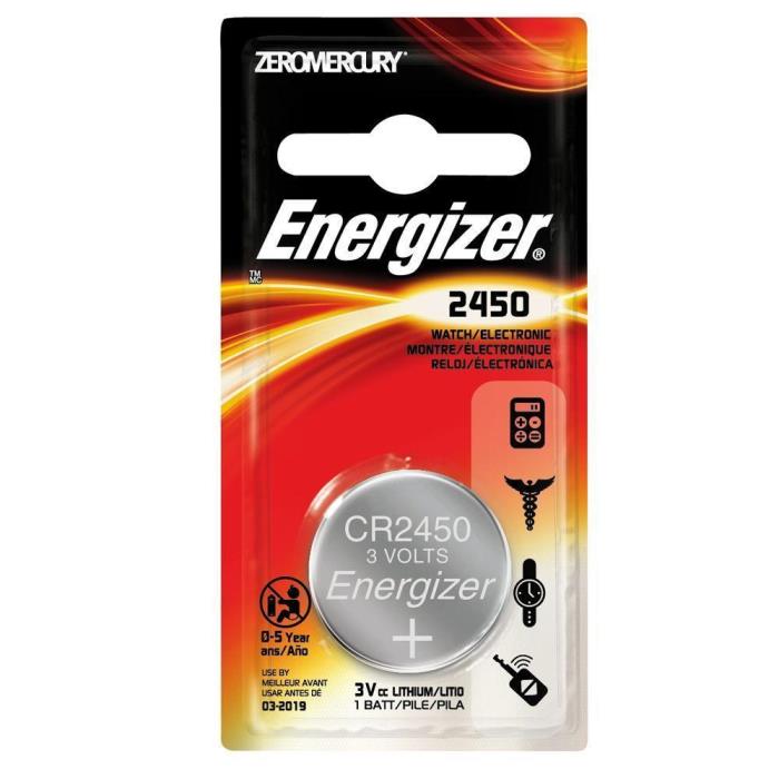 Single Energizer 2450 Watch Lithium 3 volt Battery, equivilate CR2450 3V