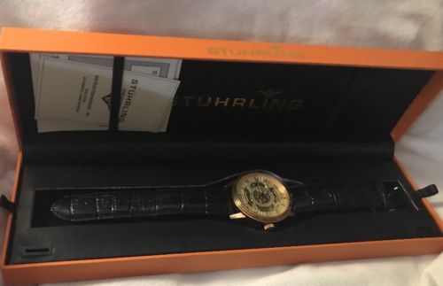 Stuhrling Automatic Original Watch Authentic Leather 90050 Water Resistant