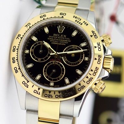 Rolex Daytona Yellow Gold & Steel Black Dial 116503 NEW - WATCH CHEST