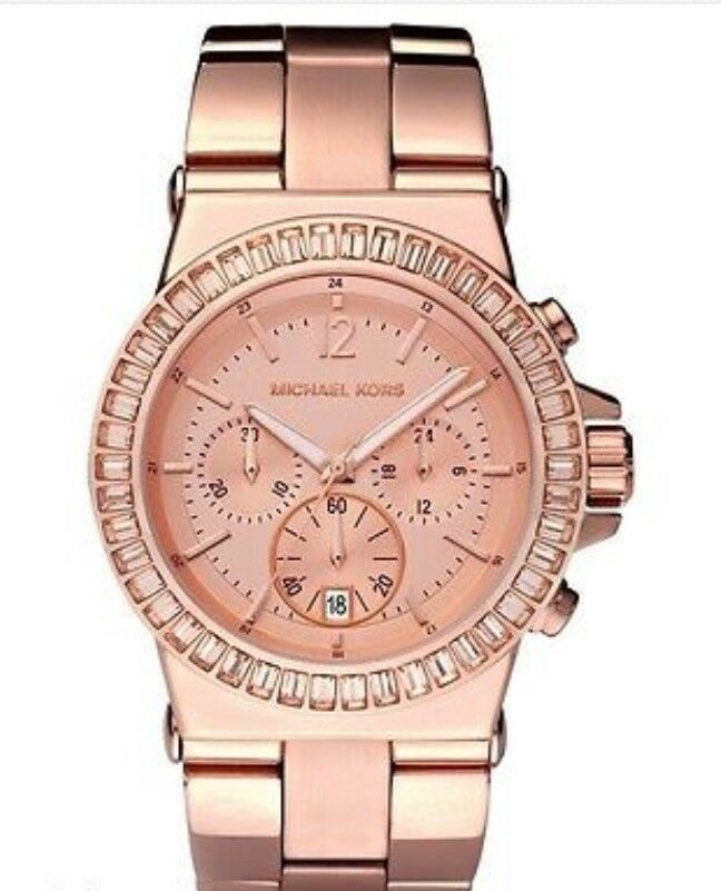 Michael Kors Ladies Rosegold  Stainless Steel Dylan Chrongraph Dial Watch MK5586