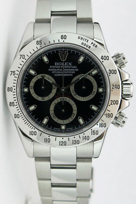 Rolex Cosmograph Daytona Stainless Steel Black 116520 Watch Chest