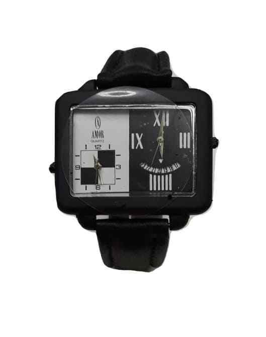 Quartz Day Date Wristwatch Two Faced Quemex Vintage Amor DU-6