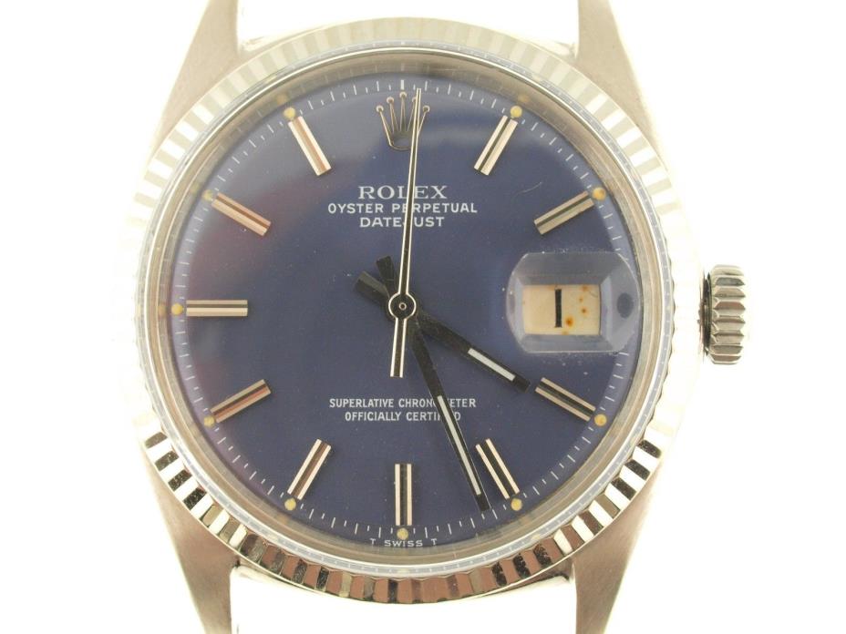 Rolex 1960 collectors 18k white gold watch 6204/6536/1680/1601 D/J blue dial