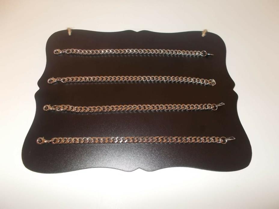 Men's Bracelets - Lot of 5 Silver Plated Bracelets - Free Shipping