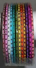 12 pc Aluminum Bangle Bracelet Set; Random Color Assortment; Glittery & Fun