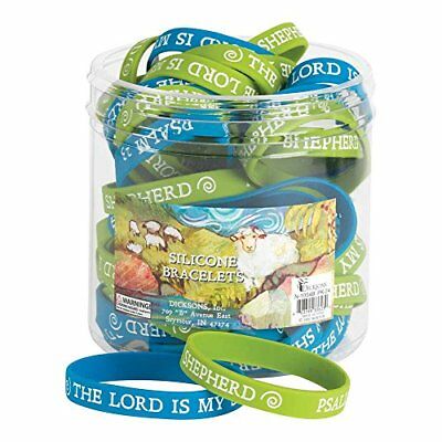 Lord Is My Shepherd Blue One Size Fits Most Silicone Bracelets Set of 24