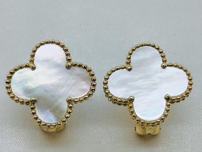 Mother Of Pearl Gold-Stone Earrings 18K Yellow Gold 11.2g (PM3000450)
