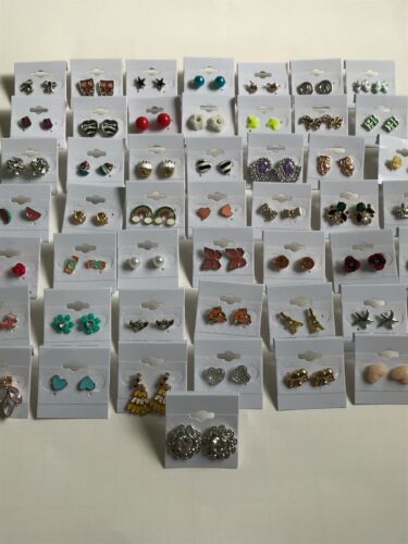 Wholesale lot of 50 Pairs of Assorted Stud Earrings New