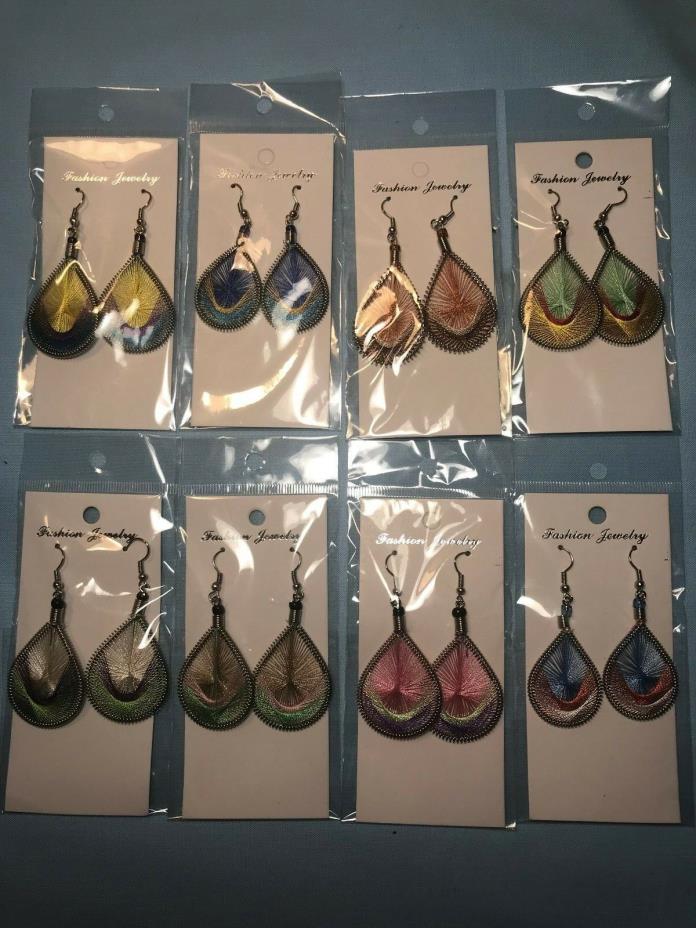 20 pair Asssorted Design Peruvian Thread Teardrop  Earrings ( Lot #8 )