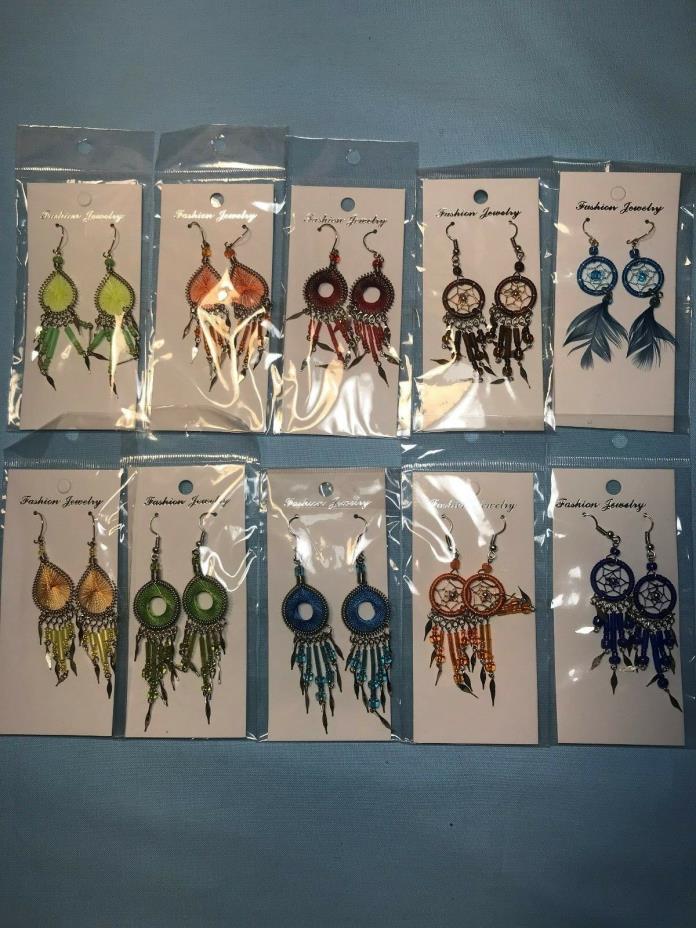20 pair Asssortment of Peruvian Woven Thread Earrings ( Lot #7 )