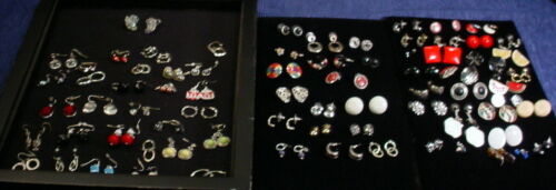 Assorted Lot of 77 Pairs Of Ladies Fashion Earrings Wire And Stud Backs