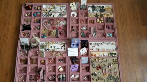 Huge Lot Of 165 Pairs Of Earrings Bold Unique Retro Mixed Fashion wearable