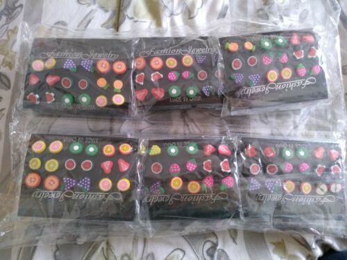 Lot Fruit Earrings Assorted 12 Packs= 108 Pairs Total NWT
