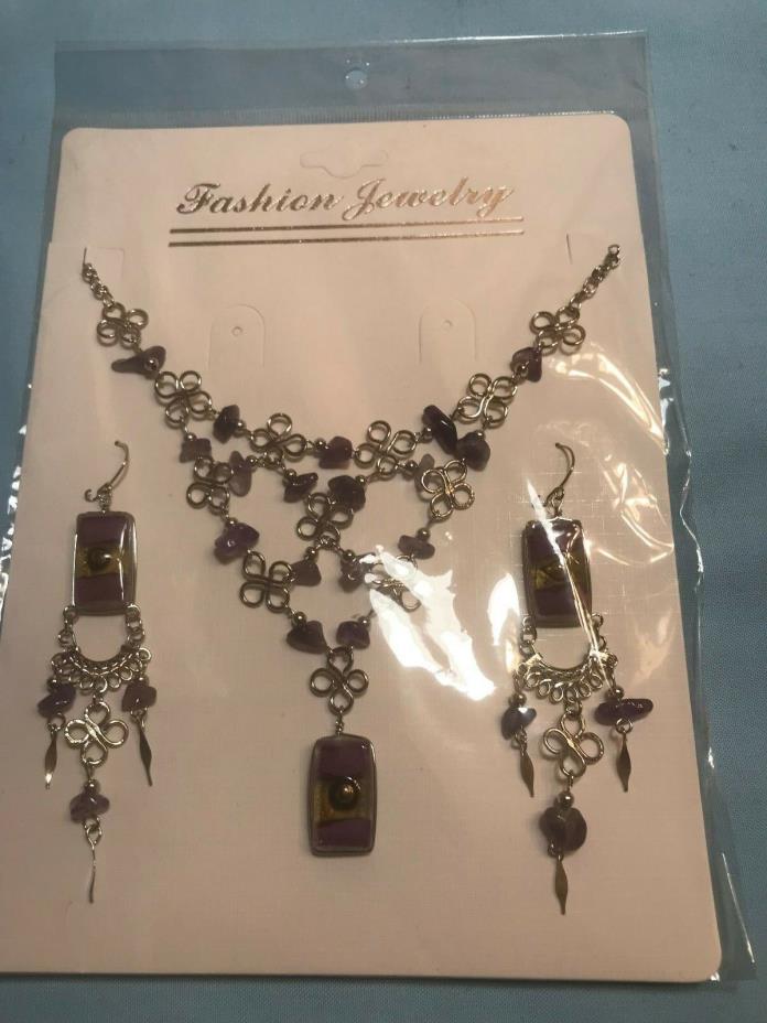 15 Assorted Peruvian Alpaca Silver Glass Necklaces & Earring Sets ( Lot # 20 )