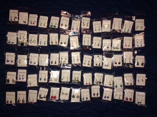Huge Lot of 65 pairs of handmade one of a kind Assorted Fashion Earrings new