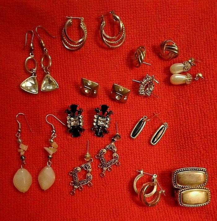 12 Pair Of Vintage Earrings