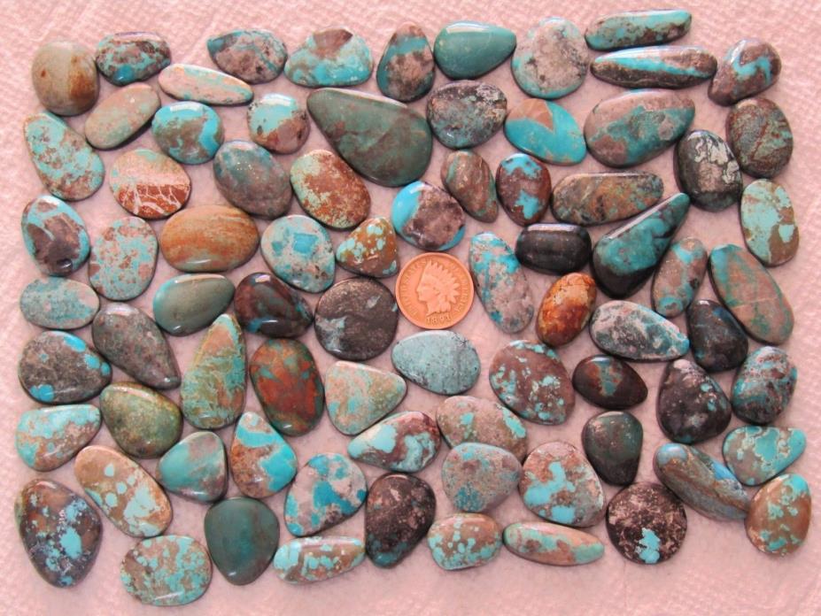 78 Mixed Turquoise Cabs 1000 carats Blue Green Cabochons Wholesale Lot