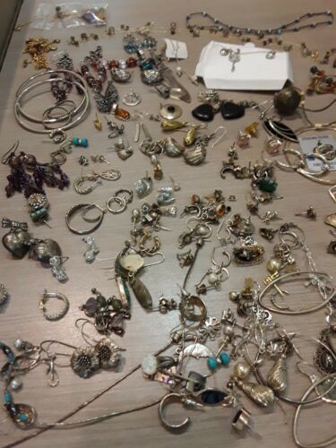 320 g sterling silver jewelry lot, wear, pre owned, vintage, fashion,