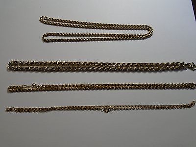 Lot Of 4 Necklaces Gold Plated                                              1428