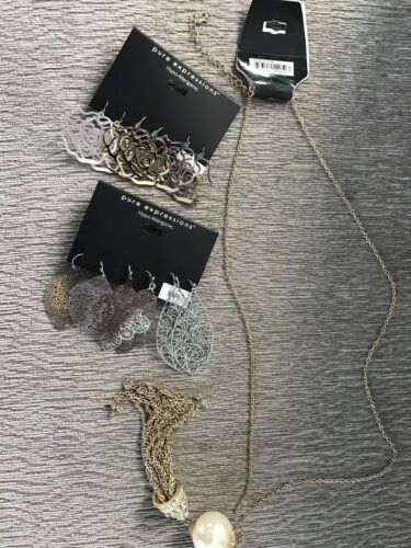 Mixed Jewelry Lot Earrings And Necklace (11) USA Seller New Free Shipping