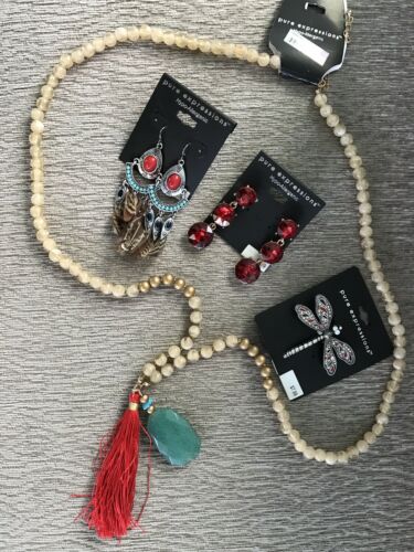 Mixed Jewelry Lot Earrings And Necklace (9) USA Seller New Free Shipping