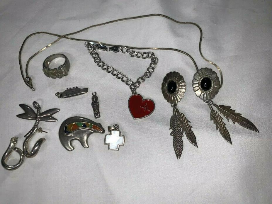 STERLING SILVER MIXED JEWELRY LOT 925 STERLING