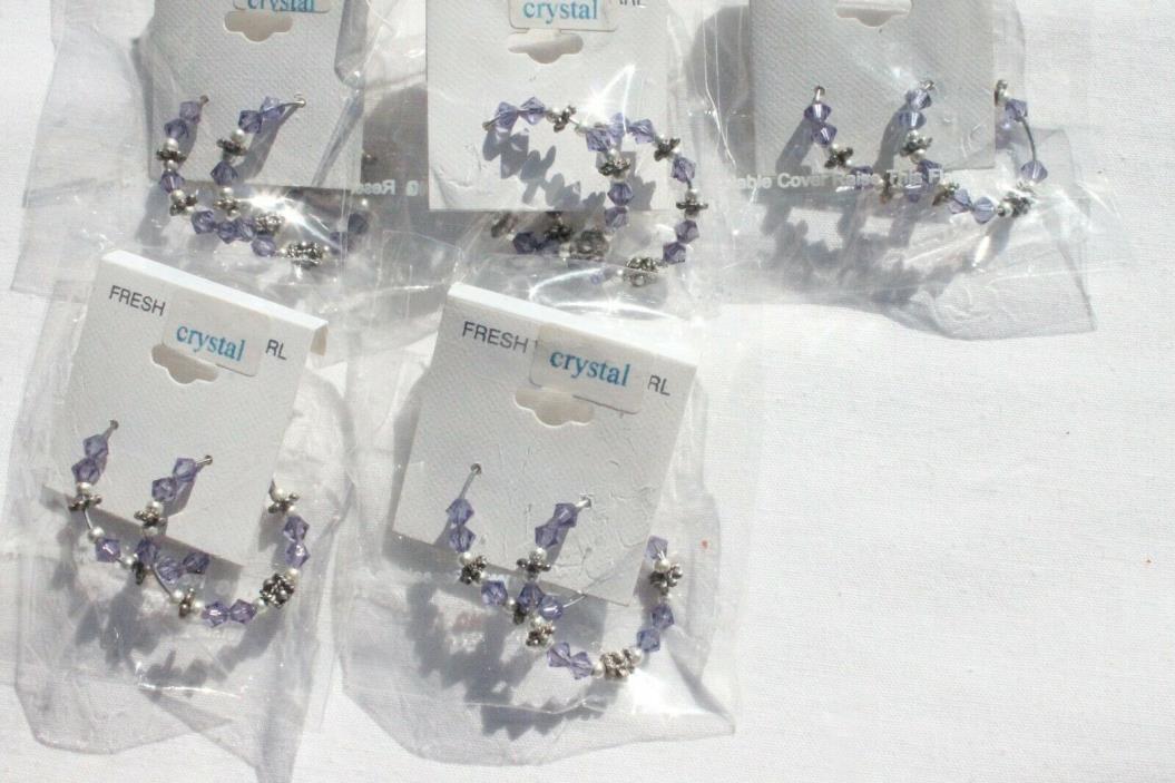 Wholesale Lot of Hoop Crystal Earrings Tanzanite Jewelry Earrings/ 5 pair's