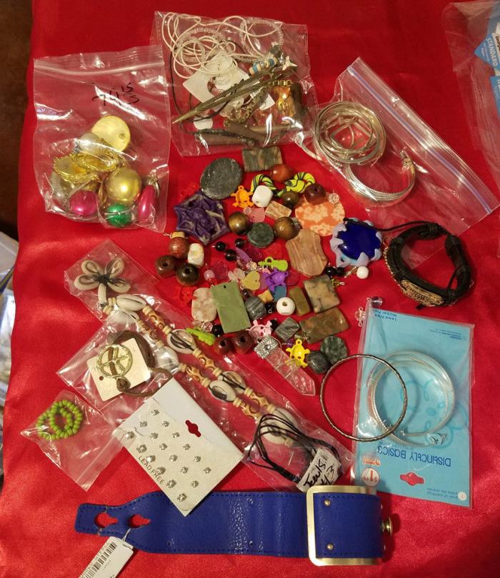broken jewelry lot beads charms jewelry crafts supplies metal clay stone