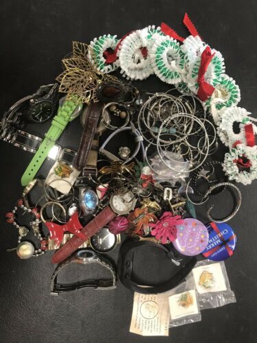 Junk Drawer Lot - Pins, Watches, Jewelry, etc