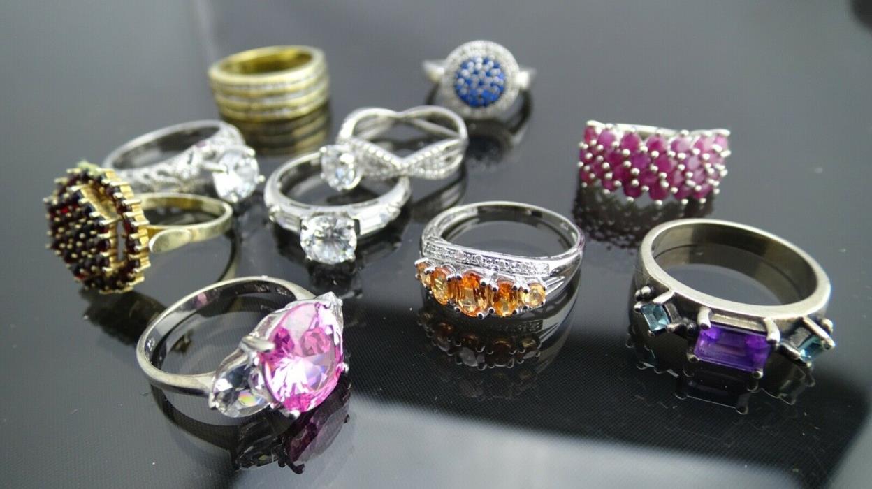 A lot of Vintage sterling silver Jewelry Rings