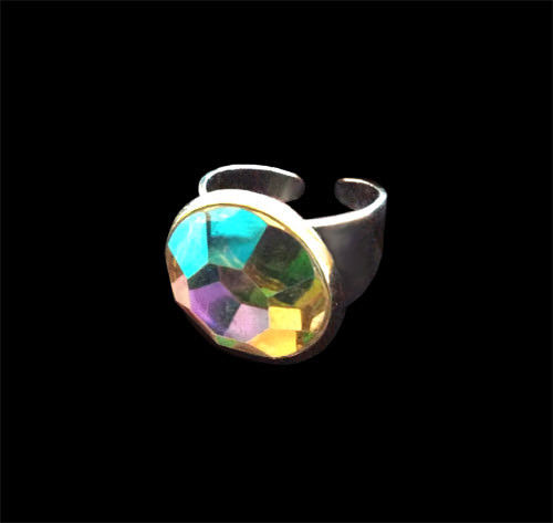 Wholesale Lot of 10pcs Fashion Rings ~ XL Acrylic Faux Diamond ~ Aurora Borealis